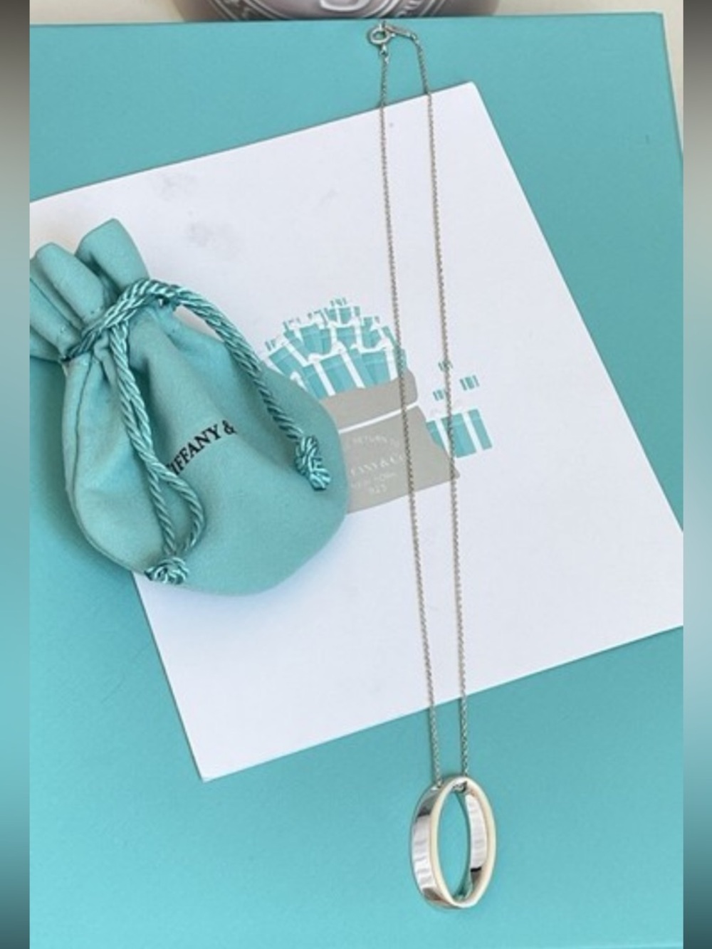 Tiffany & Co Sterling Silver Elegant Circle Oval Necklace